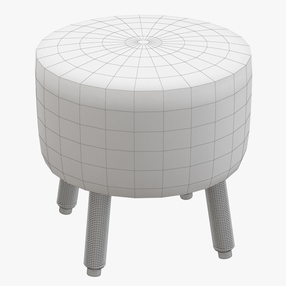 Icelandic Sheepskin Stool 3D model_4