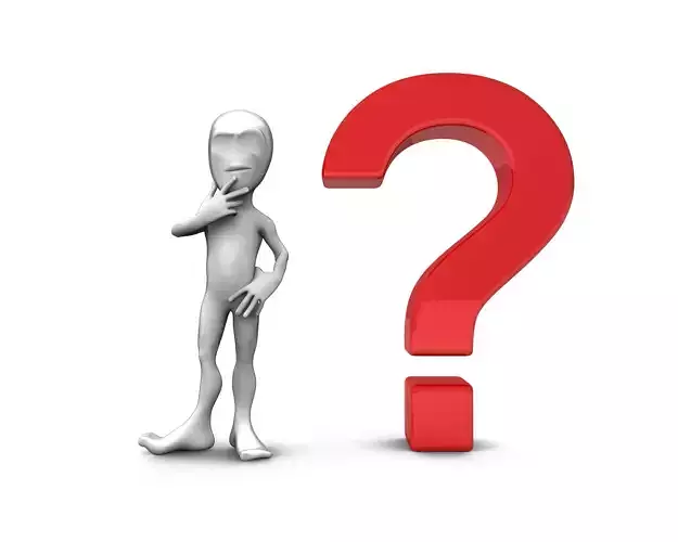 Abstract character with question mark 2 Low-poly 3D model