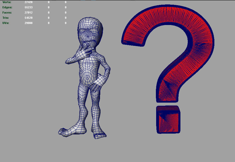 Abstract character with question mark 2 Low-poly 3D model_2