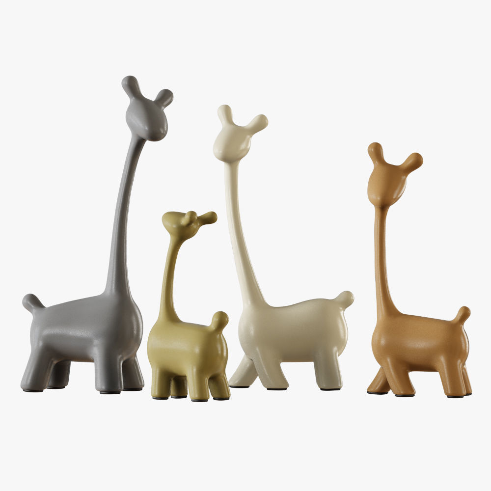 Figurines a family of deer 3D model_3