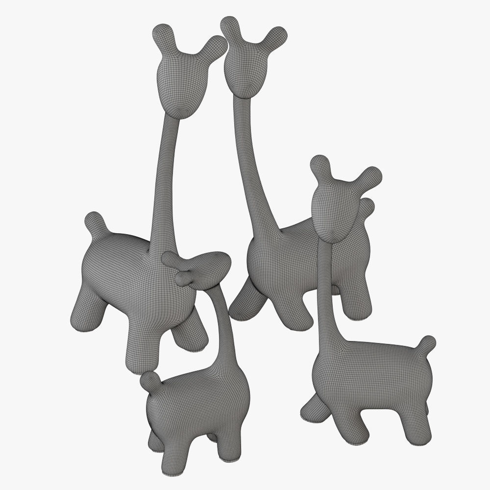 Figurines a family of deer 3D model_8