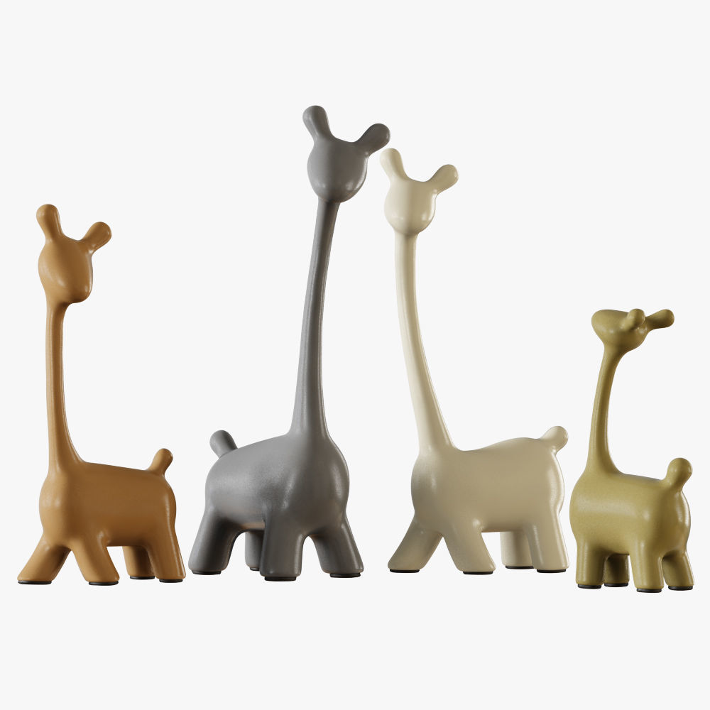 Figurines a family of deer 3D model_1