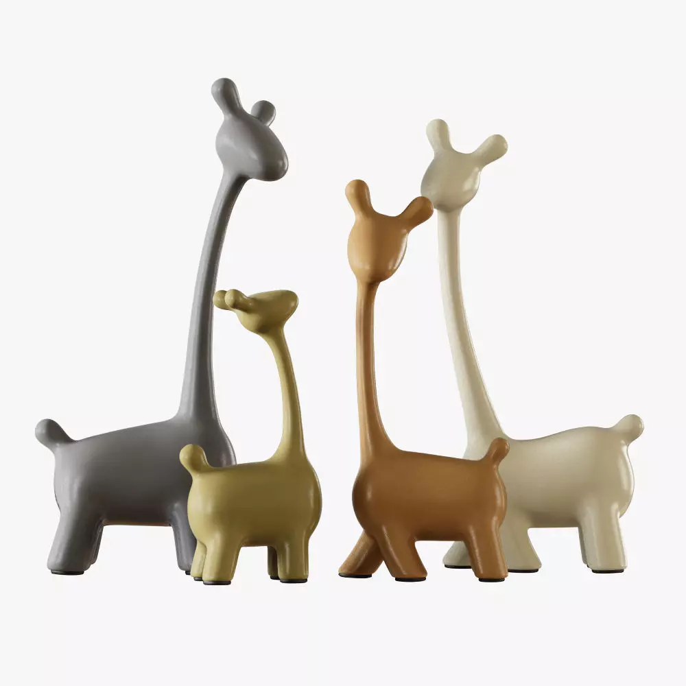 Figurines a family of deer 3D model_0