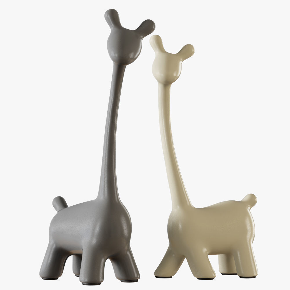 Figurines a family of deer 3D model_4