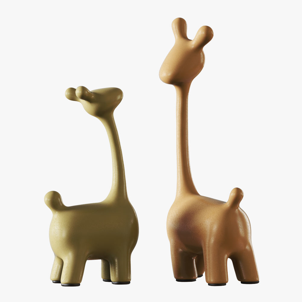 Figurines a family of deer 3D model_5
