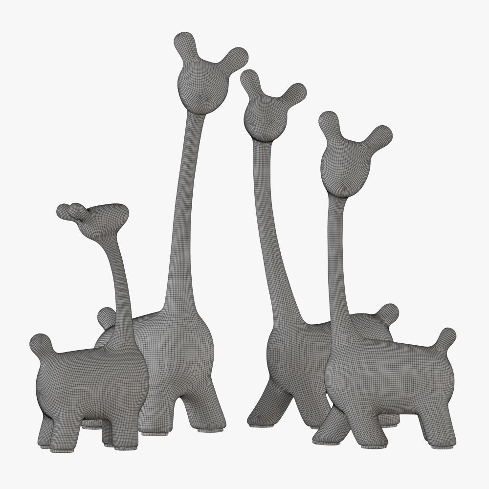 Figurines a family of deer 3D model_6