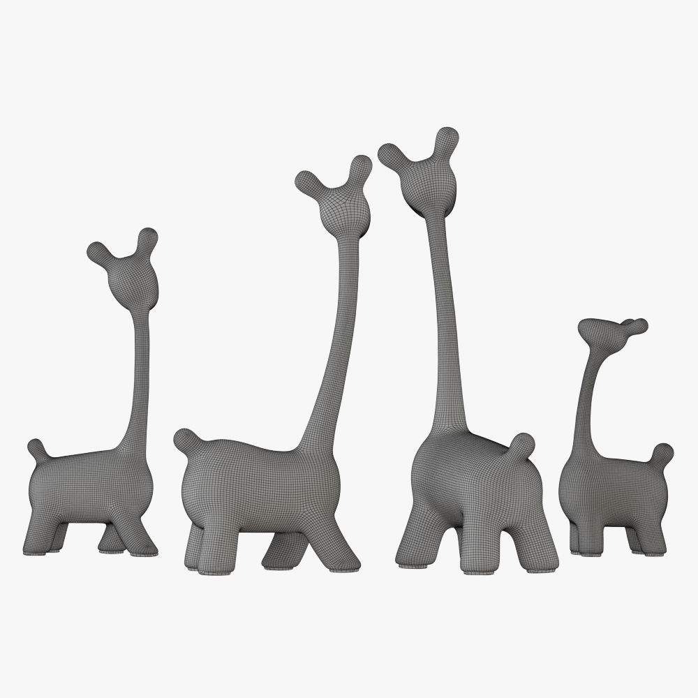 Figurines a family of deer 3D model_7