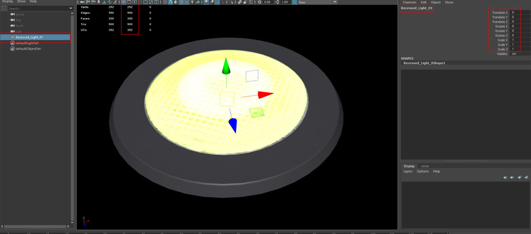 recessed light - Game Ready - VR AR Low-poly 3D model_12