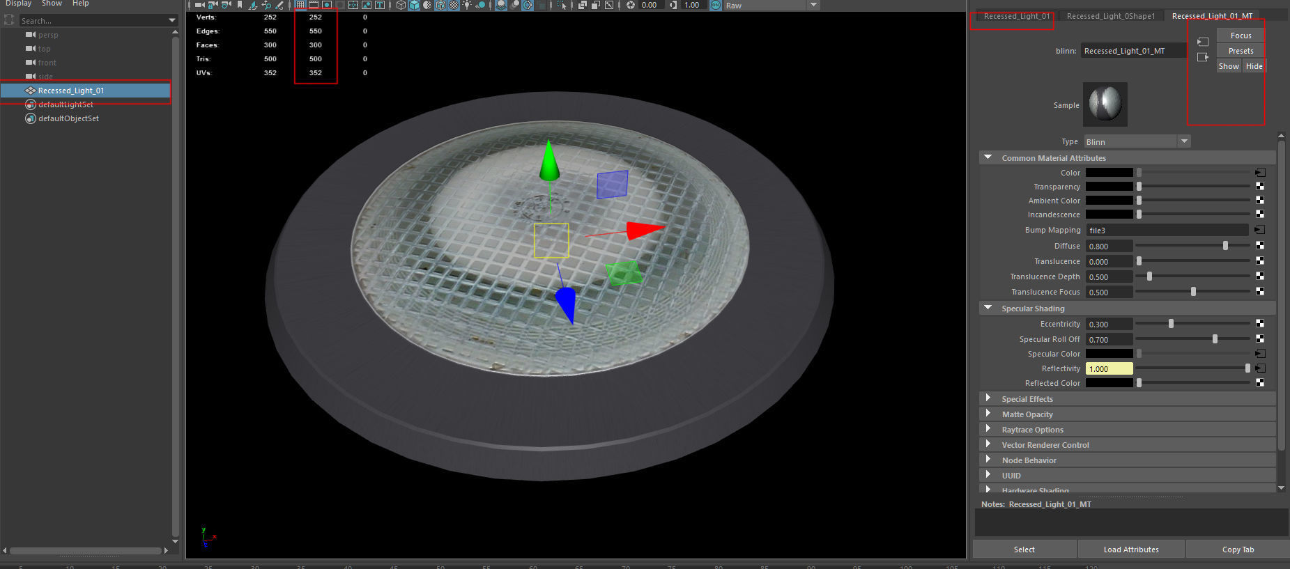 recessed light - Game Ready - VR AR Low-poly 3D model_11