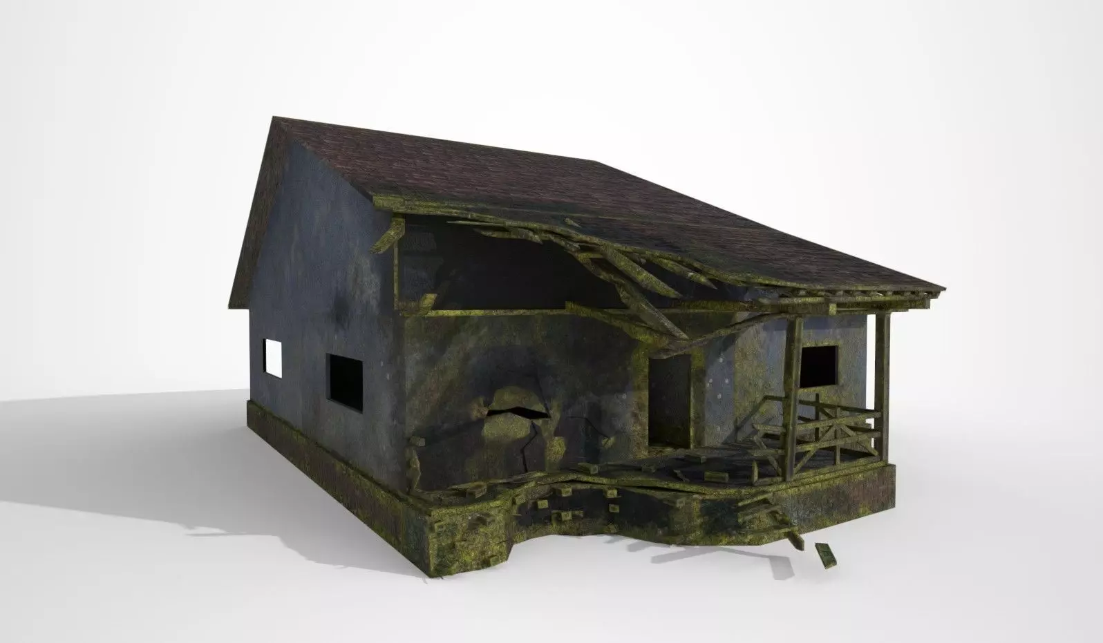 House Old  Low-poly 3D model_0