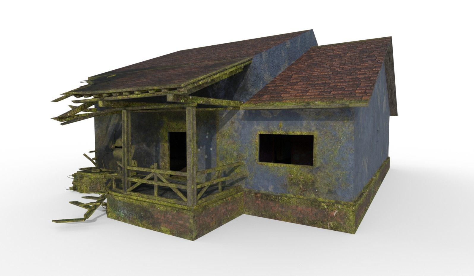 House Old  Low-poly 3D model_2