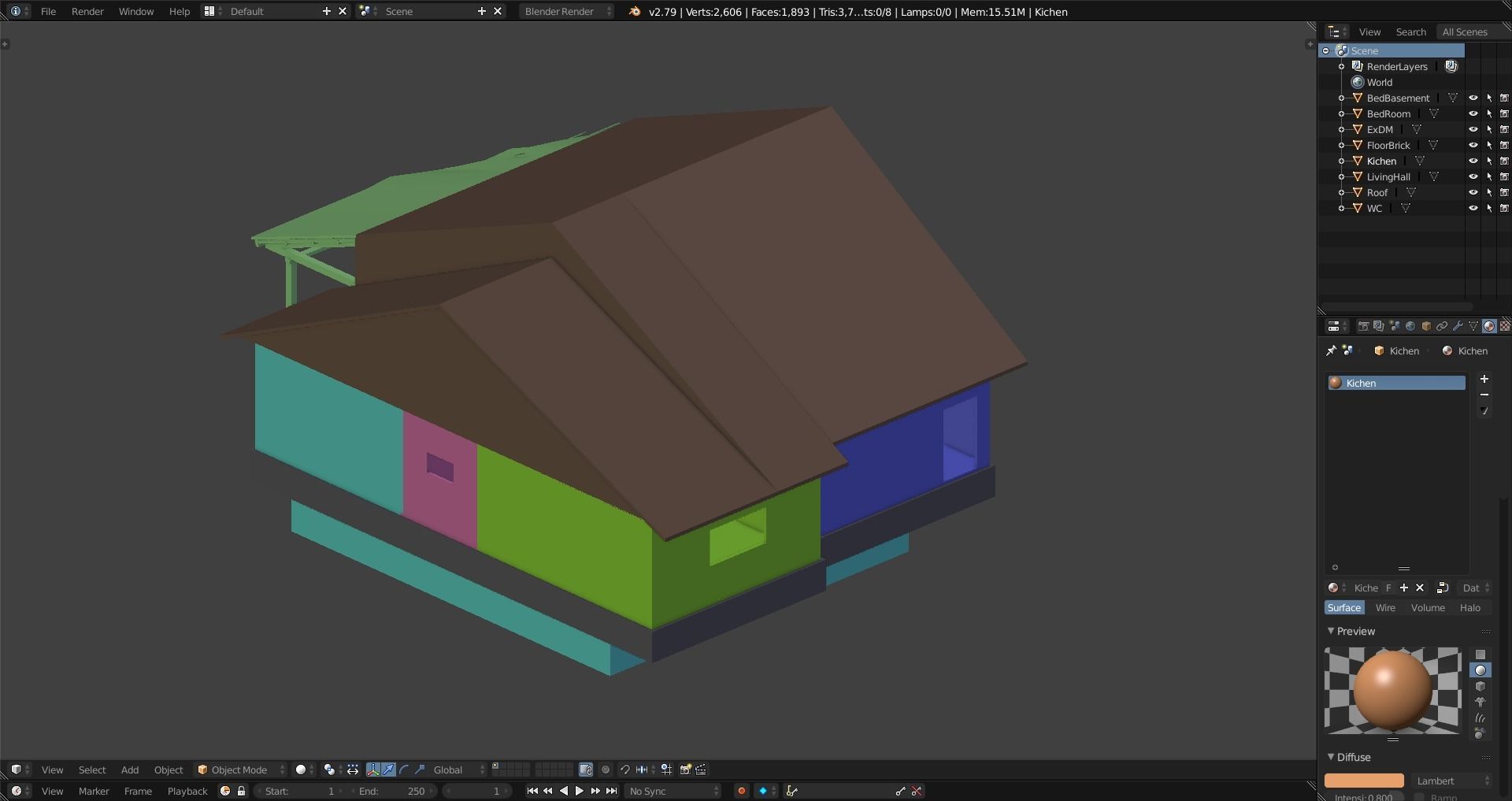 House Old  Low-poly 3D model_11