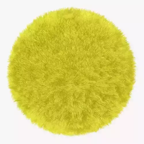Round yelow rug  3D model