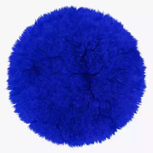Blue round rug 3D model