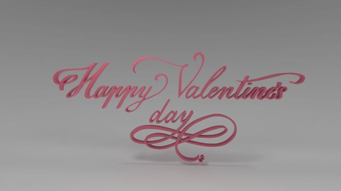 Happy Valentines Day Low-poly 3D model