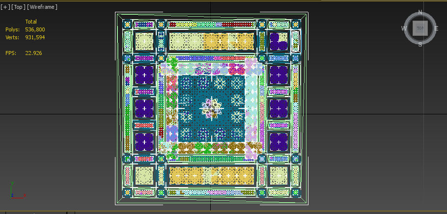 Islamic Ceiling Design 3D model_4