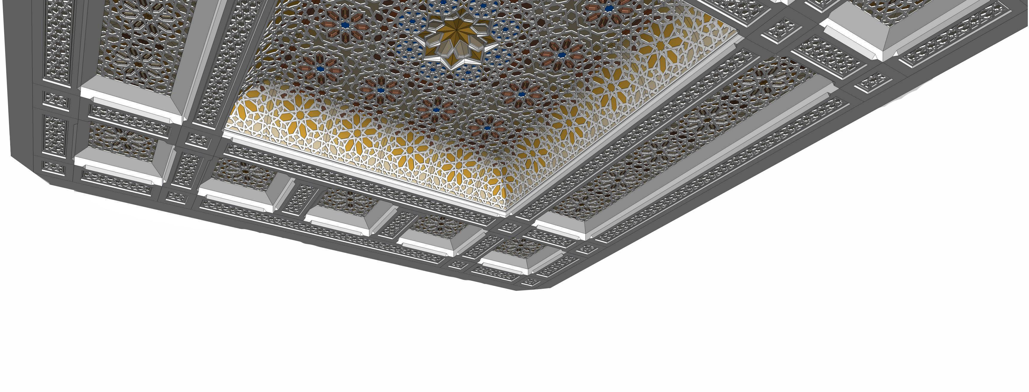 Islamic Ceiling Design 3D model_1