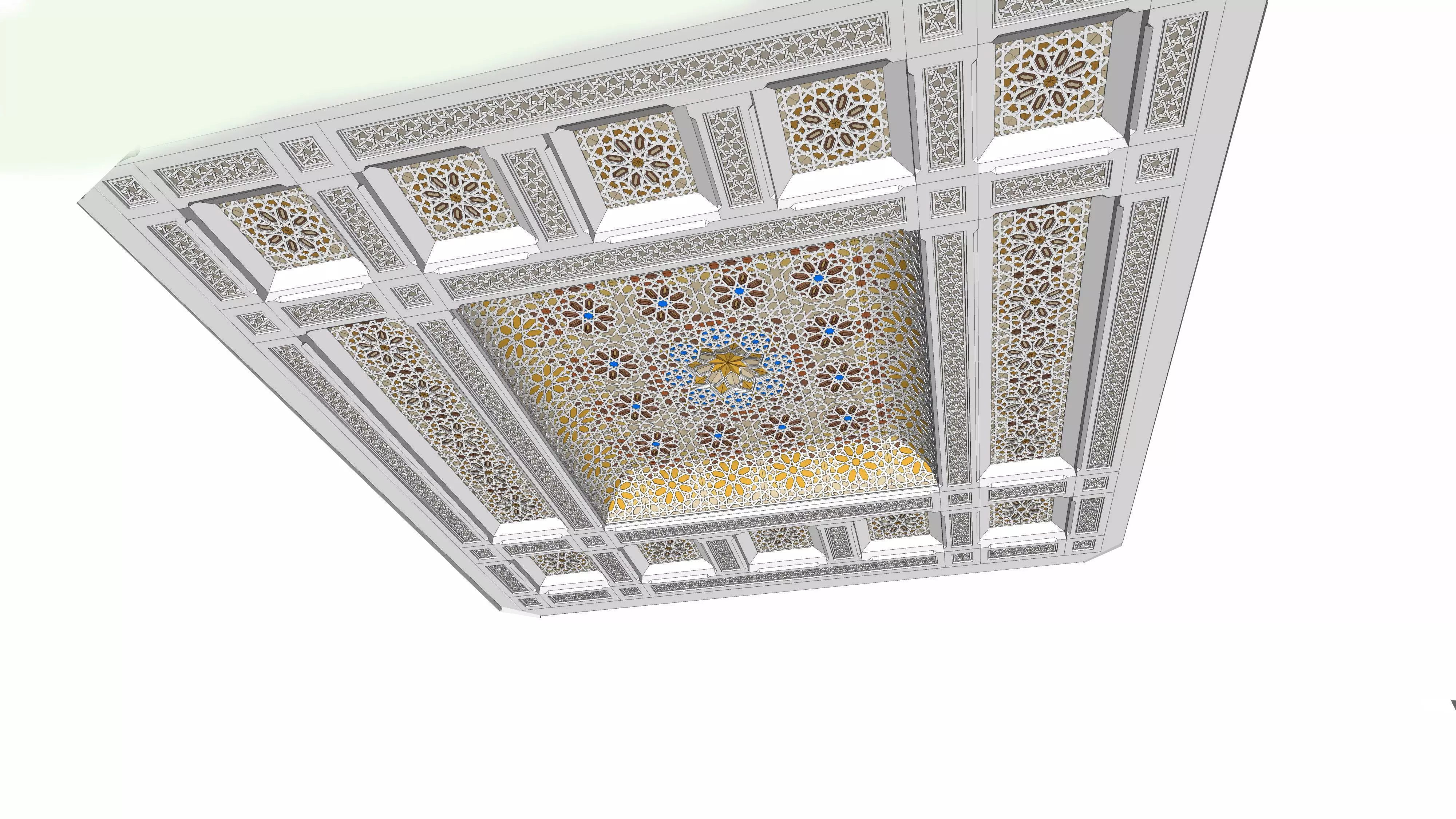 Islamic Ceiling Design 3D model_0