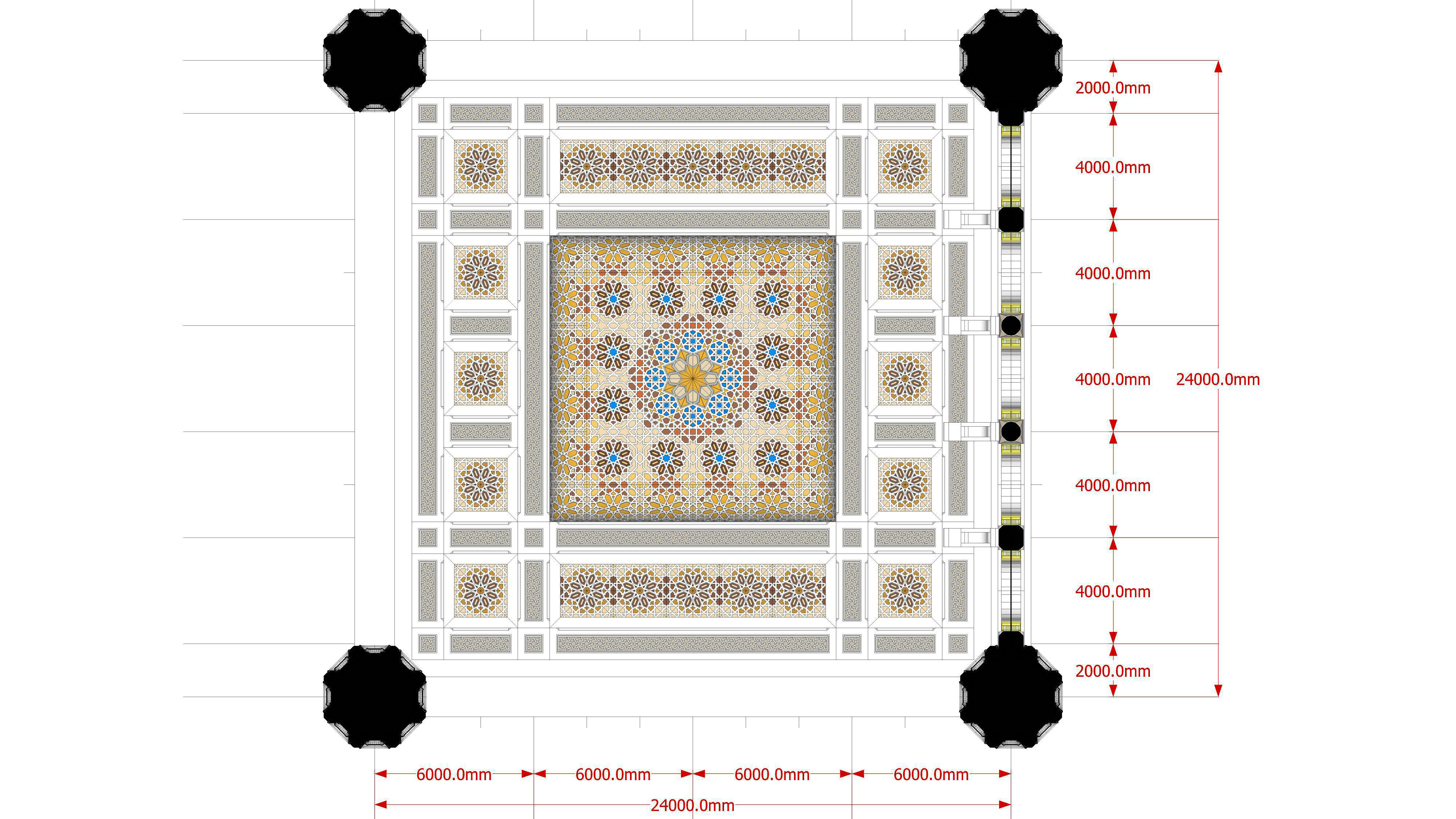 Islamic Ceiling Design 3D model_2