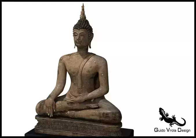 Ancient Buddha Statue 3D model