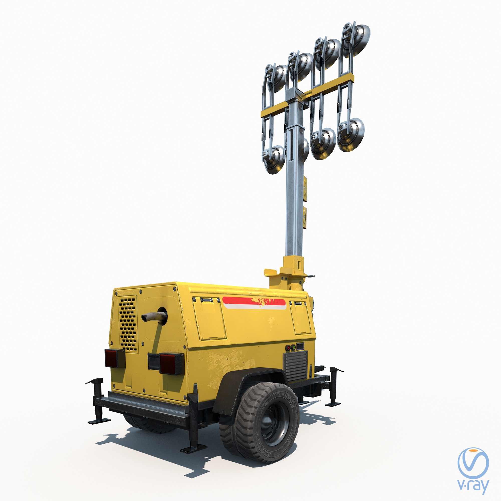 Tower Light Low Poly PBR Low-poly 3D model_15