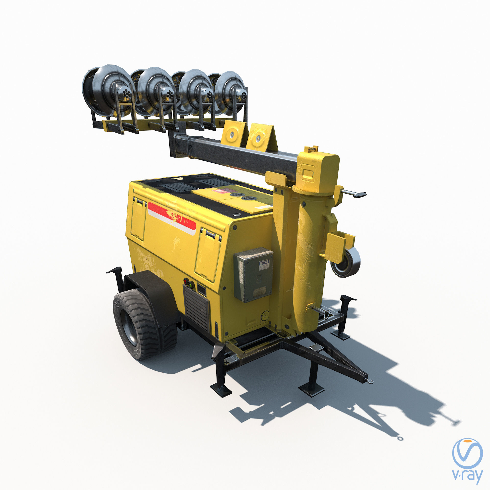 Tower Light Low Poly PBR Low-poly 3D model_13