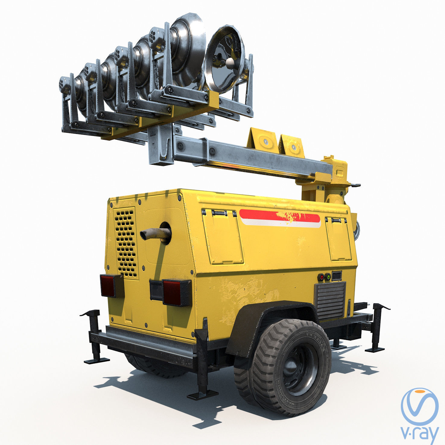 Tower Light Low Poly PBR Low-poly 3D model_11