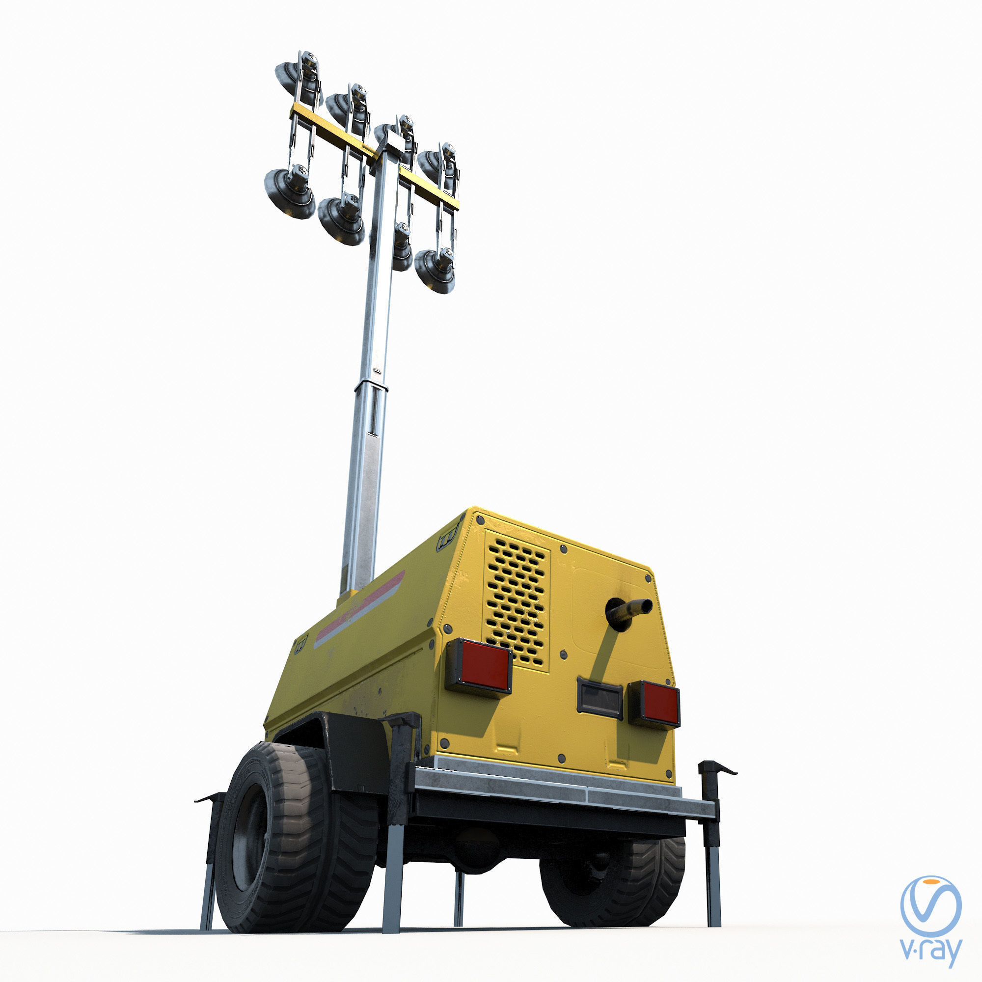 Tower Light Low Poly PBR Low-poly 3D model_12