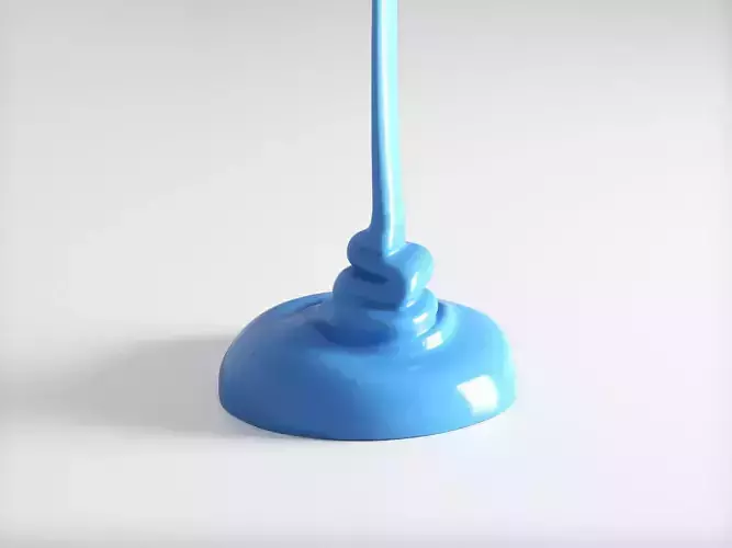 Flowing Paint Blue 3D model