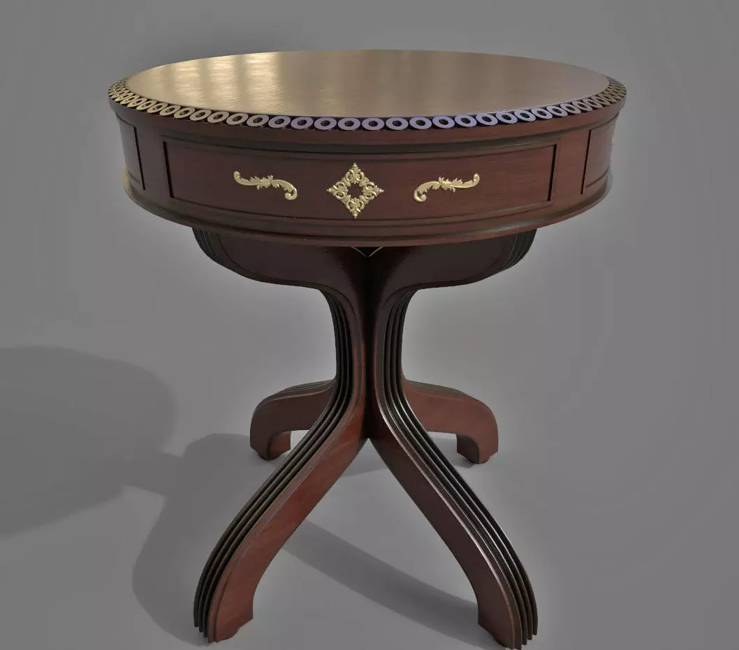 Table Round Decorated AD 3D model