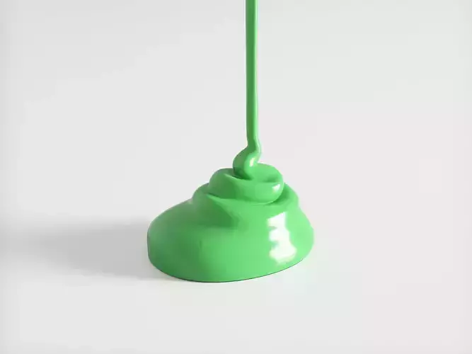 Flowing Paint Green 3D model