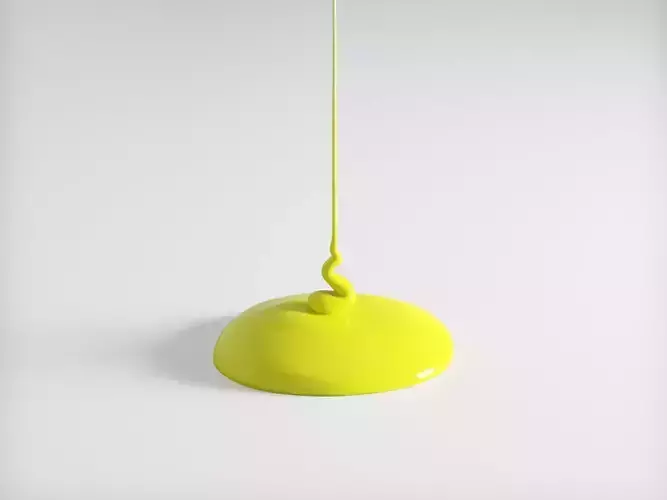Flowing Paint Yellow 3D model