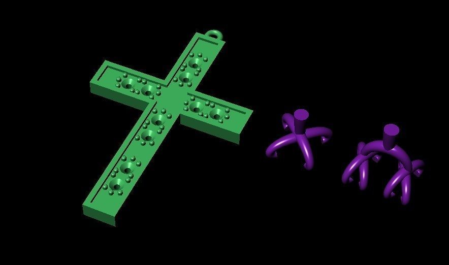 Tiffany Cross Pendant 3D print model_2