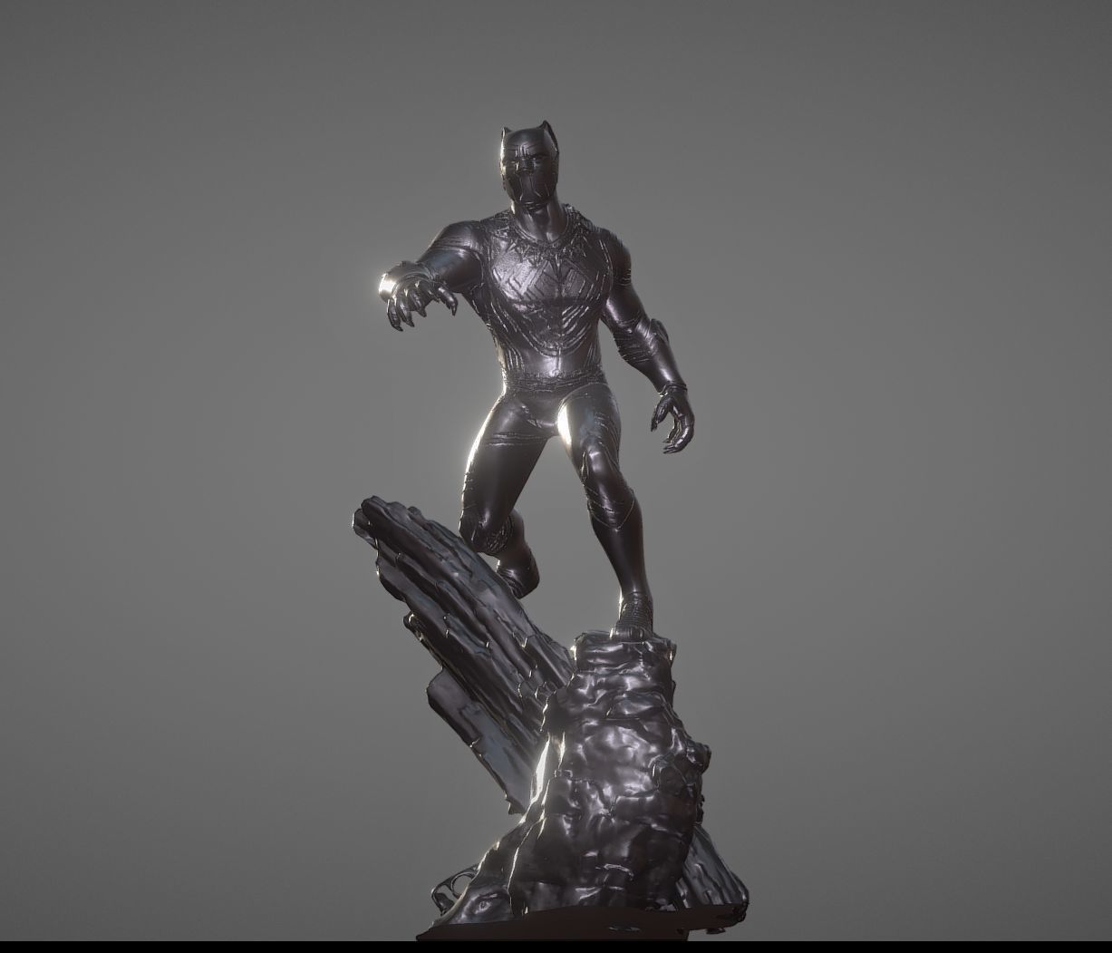 BLACK PANTHER INSPIRITED DIORAMA 3D print model_2