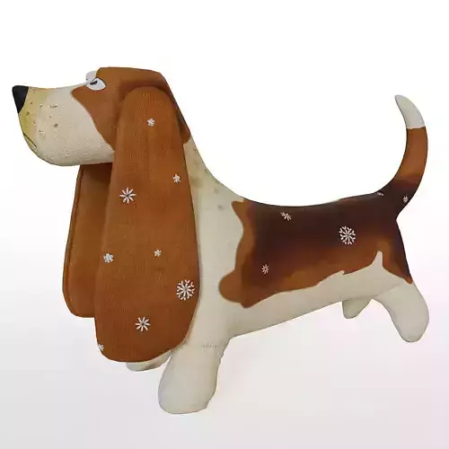 Basset dog fabric toy