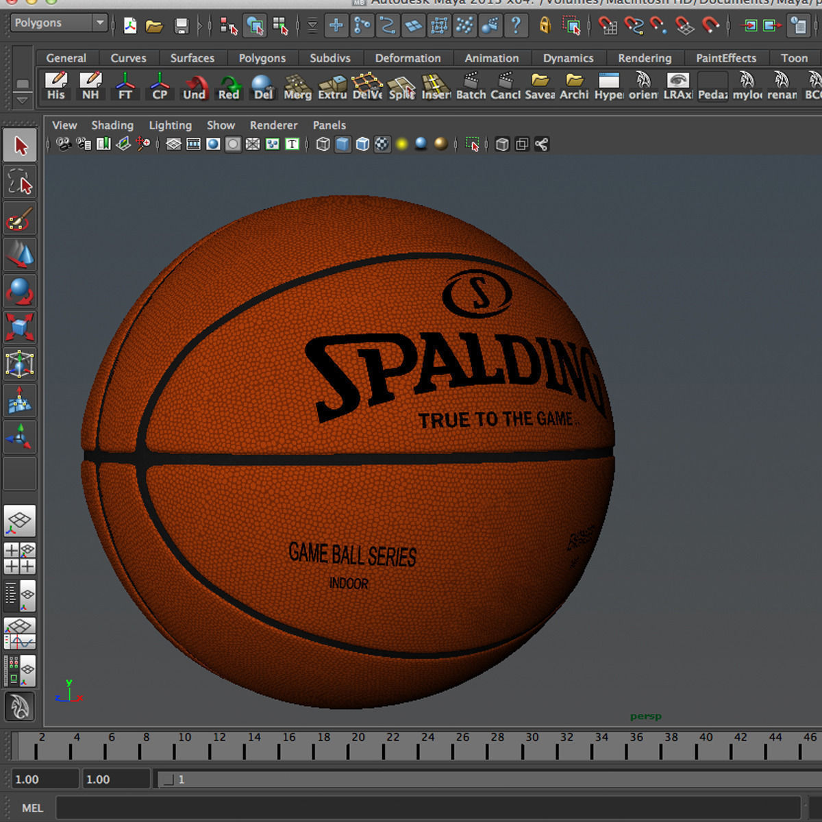 Basketball orange Low-poly 3D model_14