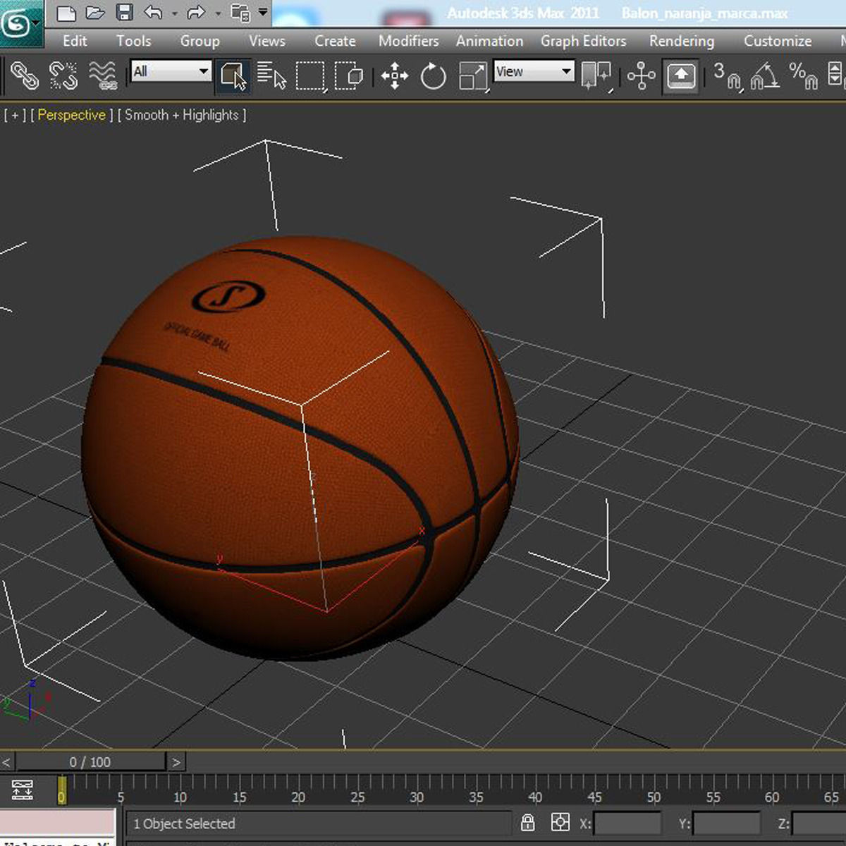 Basketball orange Low-poly 3D model_9