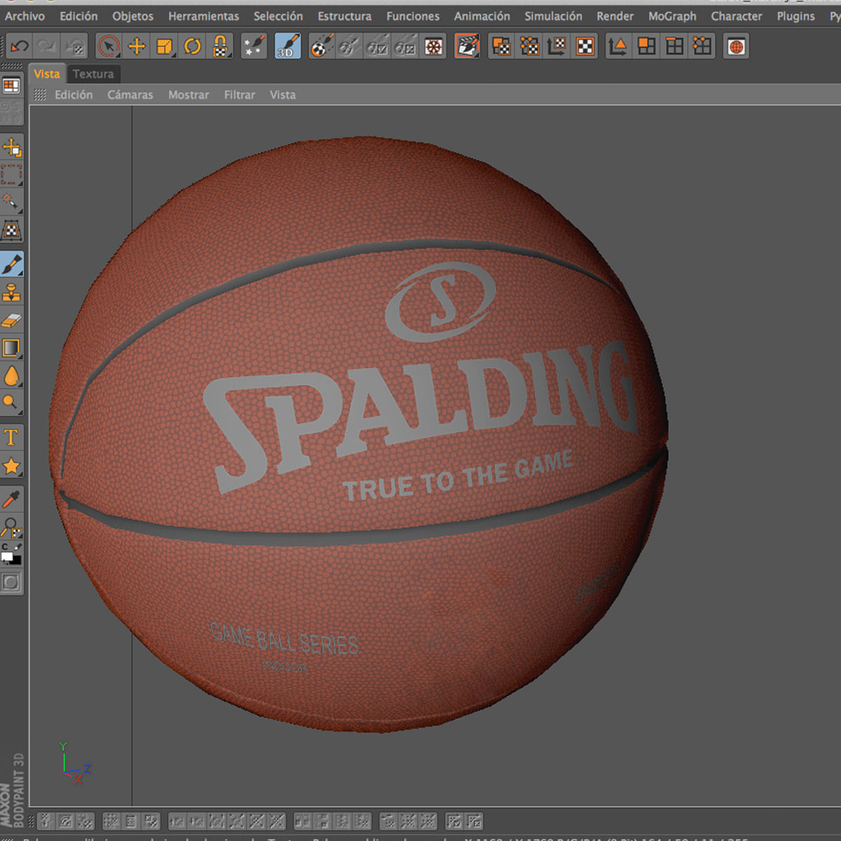 Basketball orange Low-poly 3D model_8