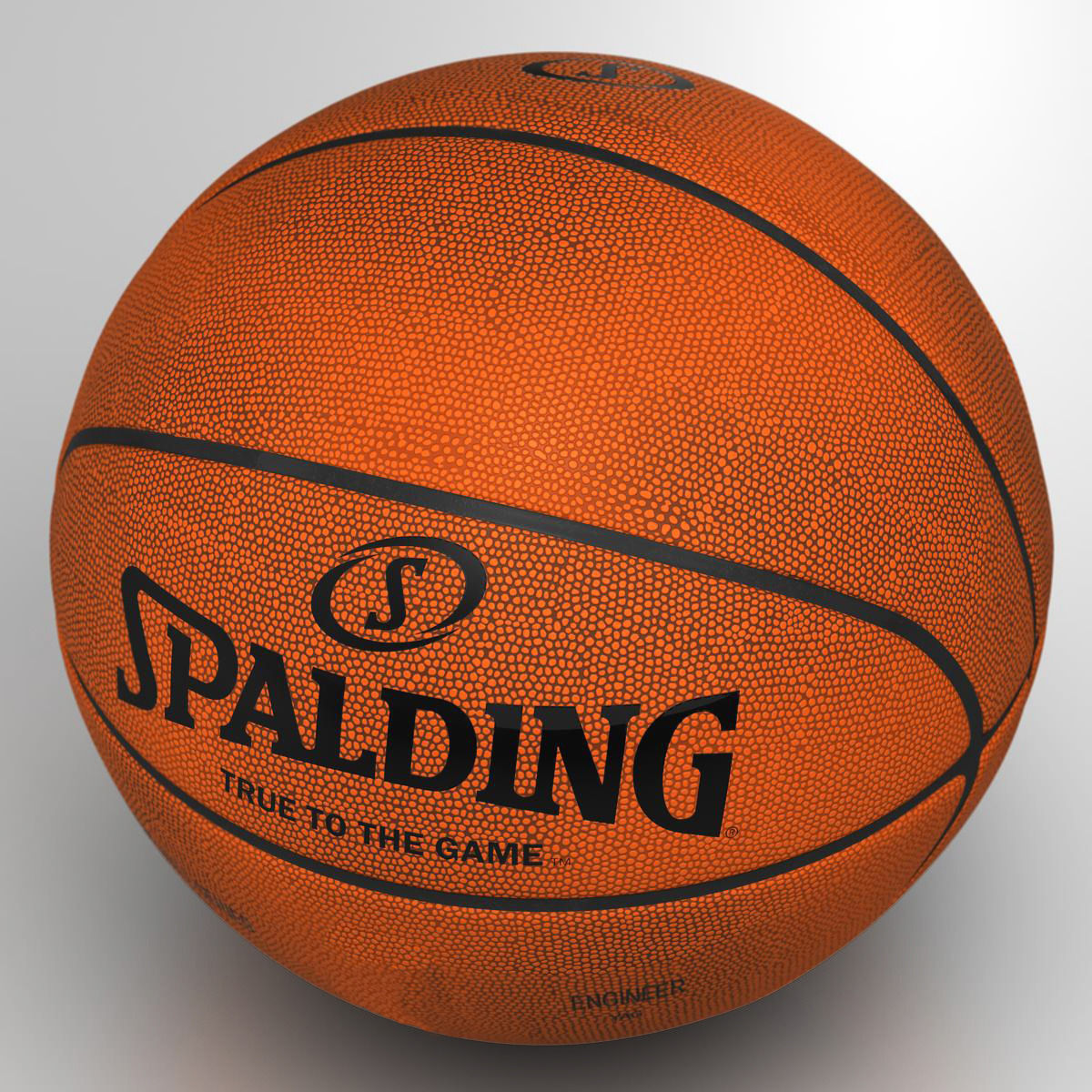 Basketball orange Low-poly 3D model_10