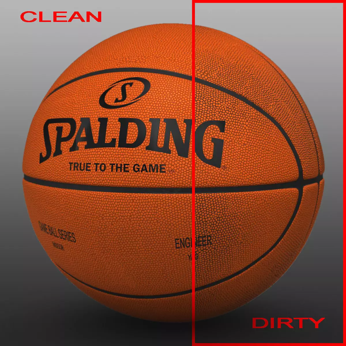 Basketball orange Low-poly 3D model_0