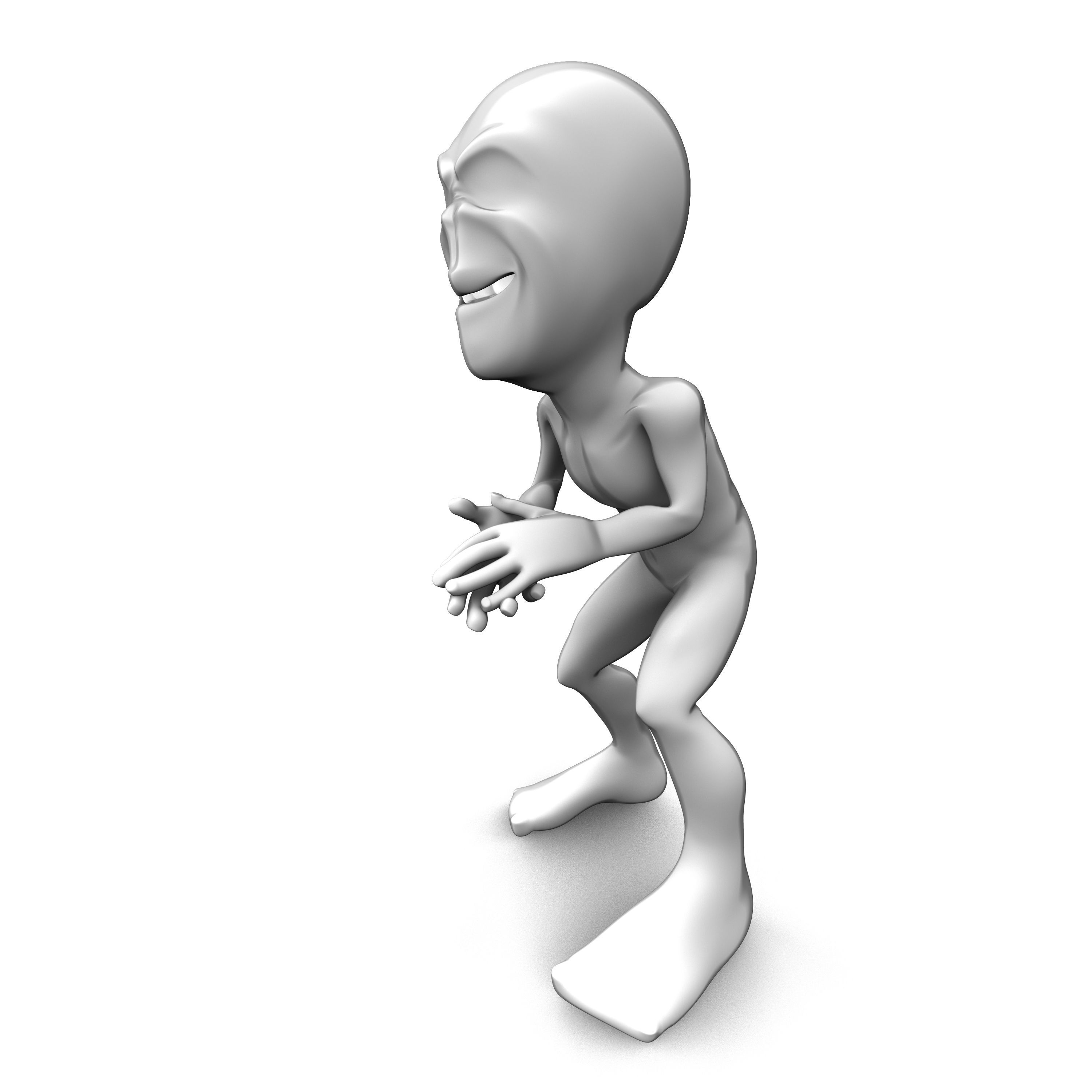 Abstract sneaking character set Low-poly 3D model_7