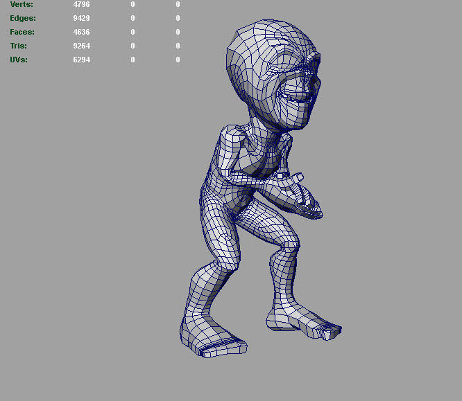 Abstract sneaking character set Low-poly 3D model_11