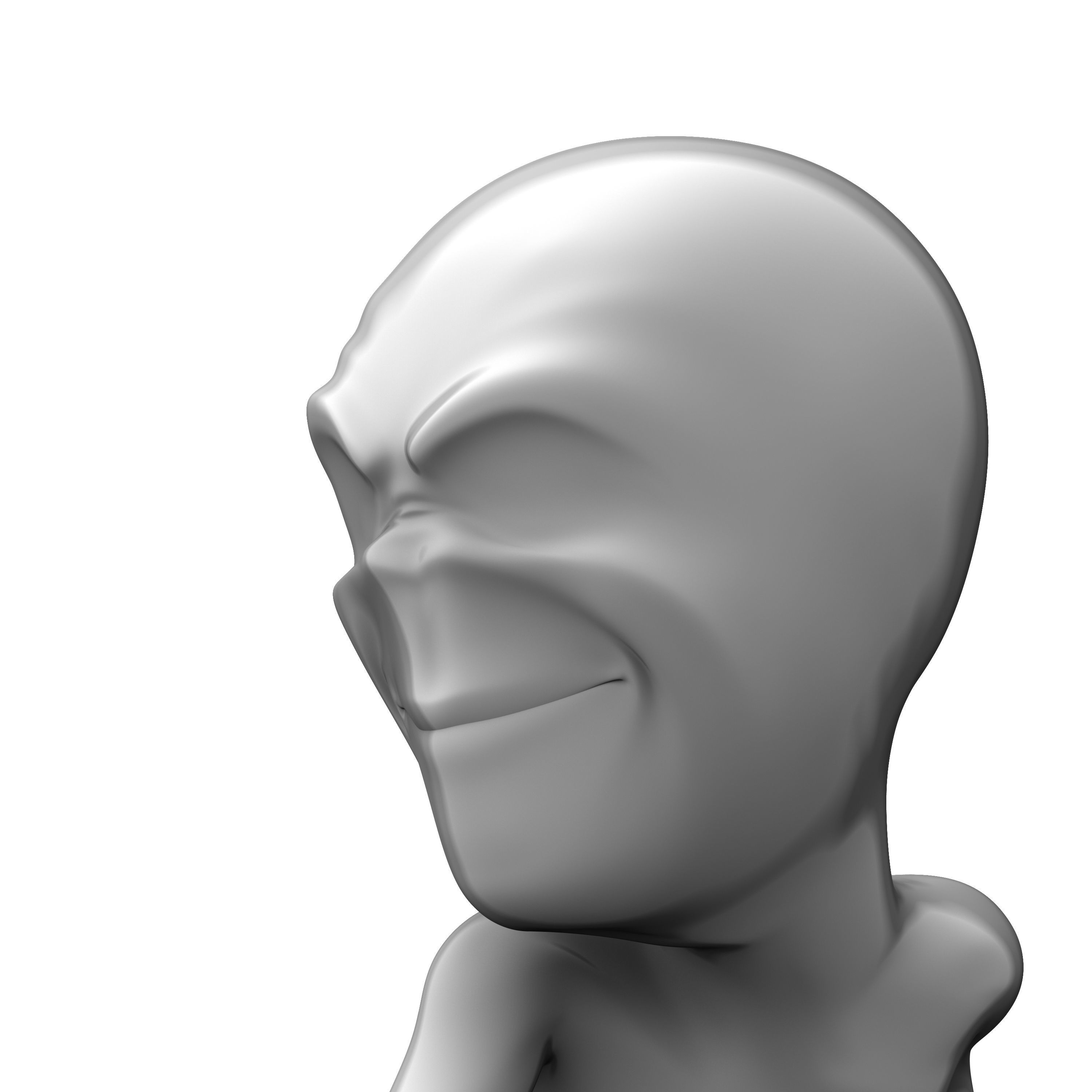 Abstract sneaking character set Low-poly 3D model_6