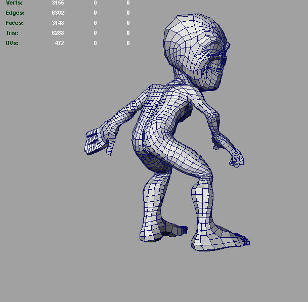 Abstract sneaking character set Low-poly 3D model_13