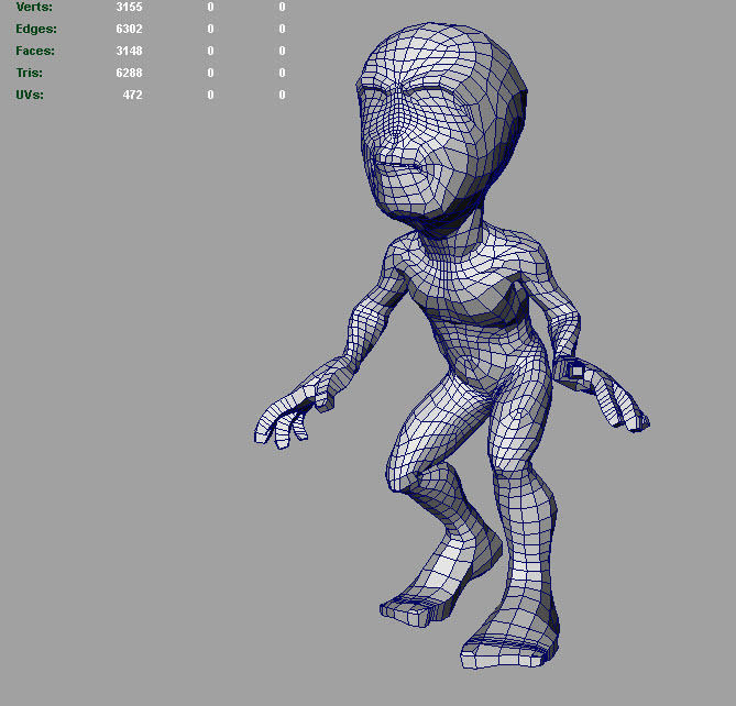 Abstract sneaking character set Low-poly 3D model_14