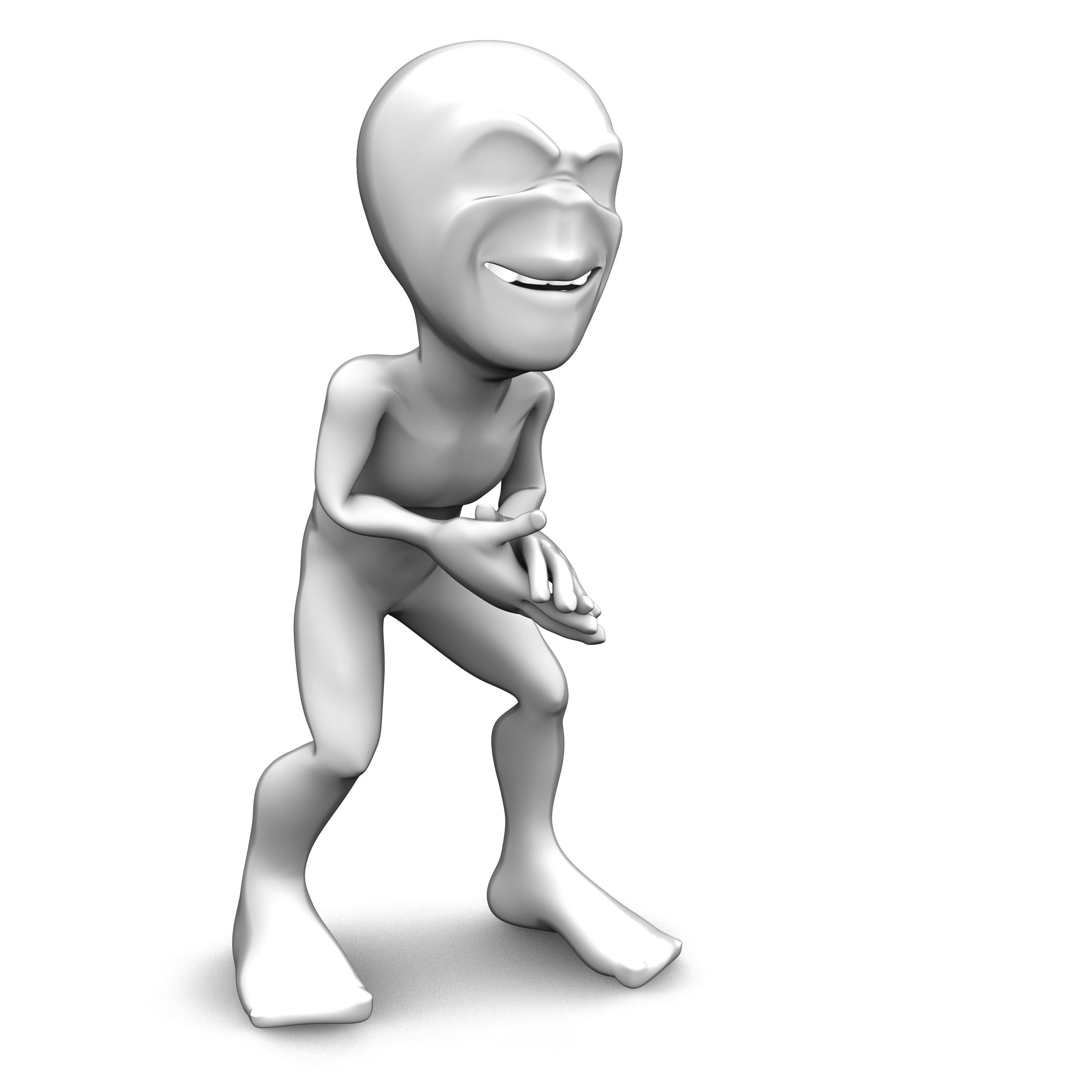 Abstract sneaking character set Low-poly 3D model_4