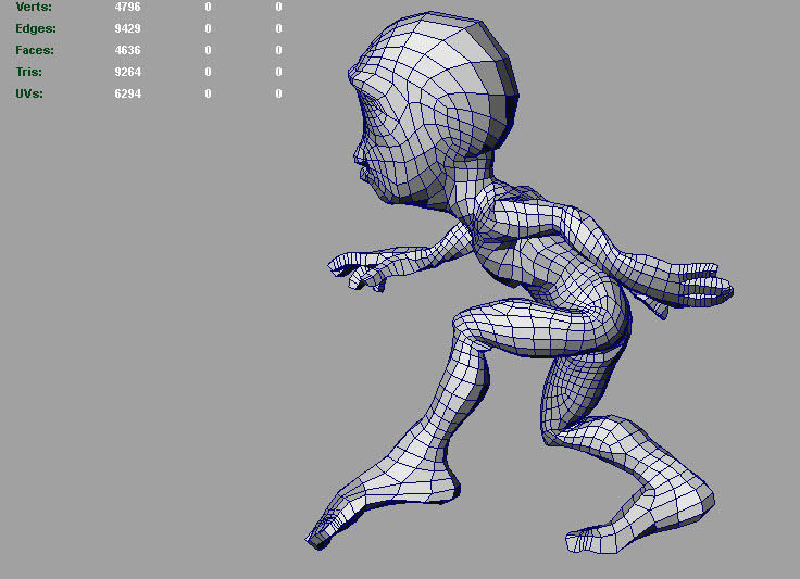Abstract sneaking character set Low-poly 3D model_12