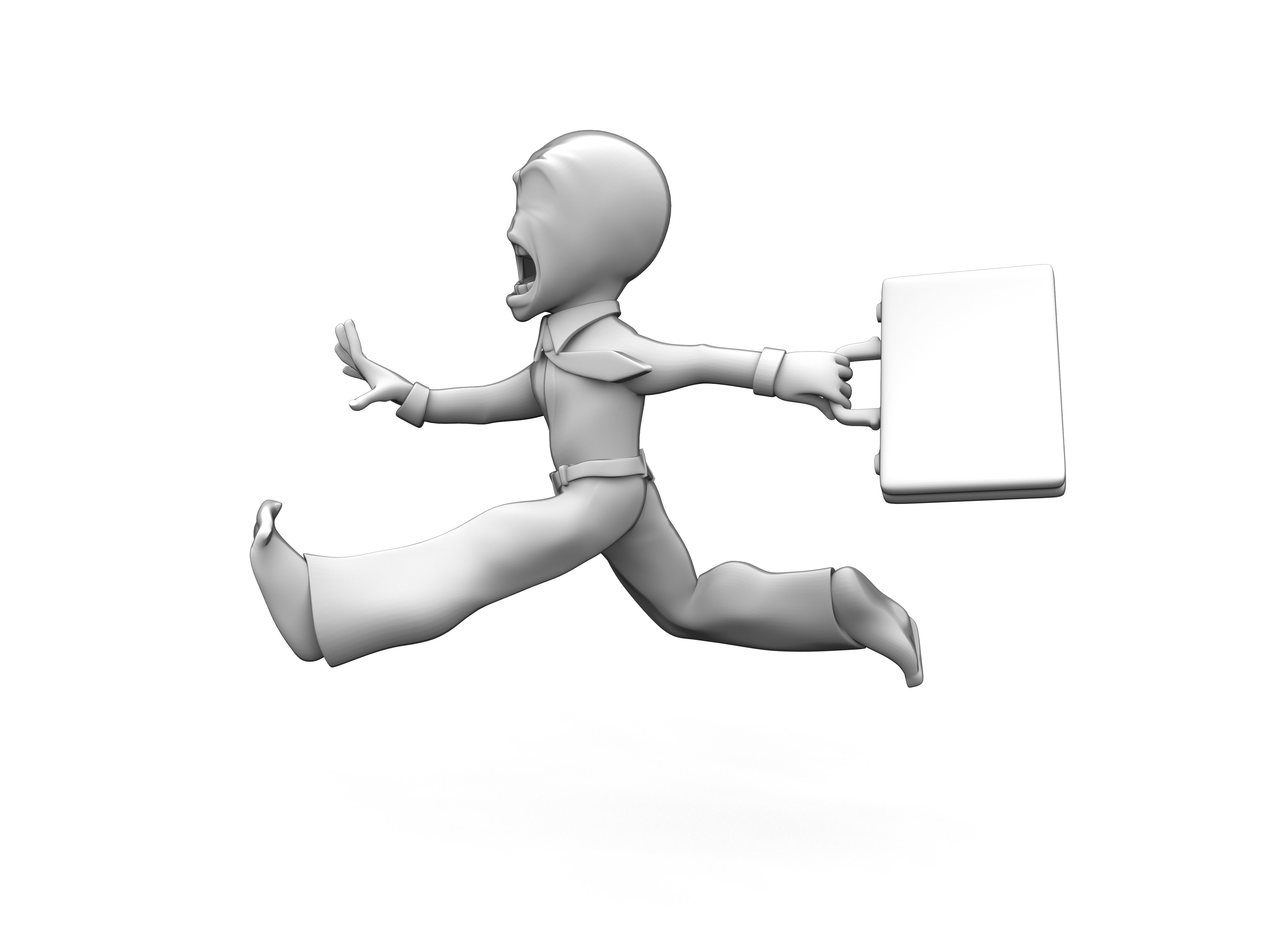 Abstract running character Low-poly 3D model_1