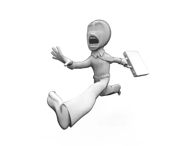Abstract running character Low-poly 3D model