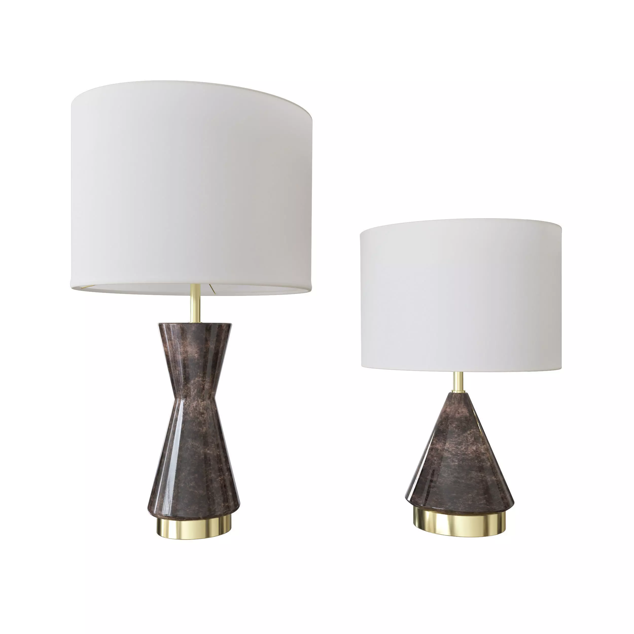West Elm Metalized Glass Table Lamp Grey 3D model_0